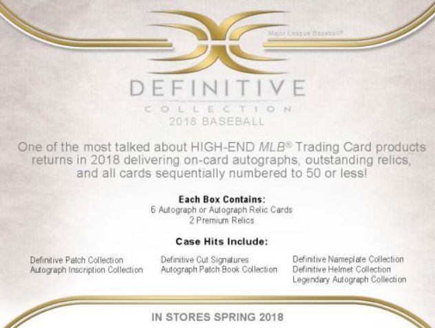 【TOPPS】MLB「DEFINITIVE COLLECTION 2018」が発売決定！一緒に買いたいスリーブは？